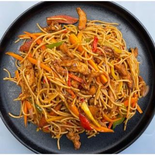 Spaghetti And Big Turkey And Plantain