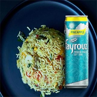 Beef-stir fried rice + Fayrouz