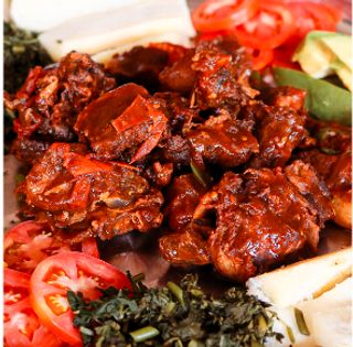 1Kg Fried Pork with Cassava, Greens and Avocado