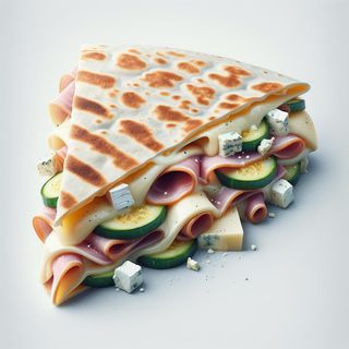 Piadina con cotto, gorgonzola e zucchine