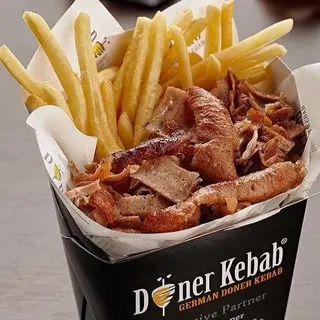 döner kebab box solo carne y salsa