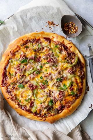 BBQ steak pizza
