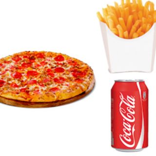 Menú Pizza Pequeña con patata y bebida lata gratis