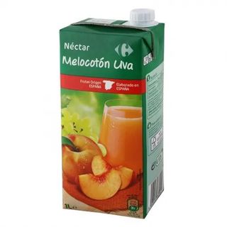 Néctar de Melocotón y Uva Carrefour Brik 1 L.