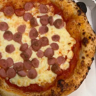 Pizza con würstel 