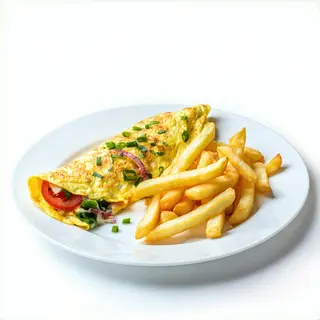 Tortilla francesa + patatas
