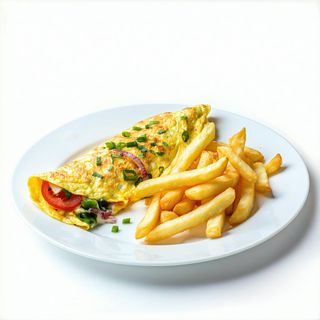 Tortilla francesa + patatas