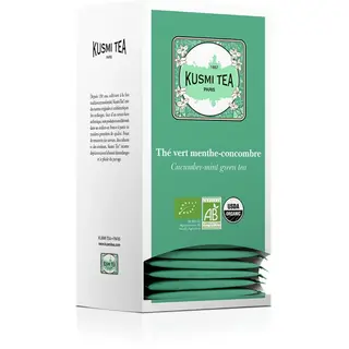 Kusmi Tea - Thé Vert Menthe-Concombre Bio - Caixa de 25 saquetas