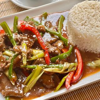 Langostinos Thai con Pimientos