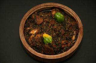 Sauce Feuille de Patate + Riz local