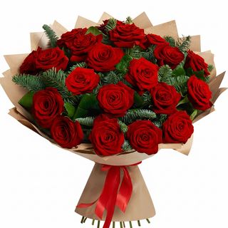 Зимовий букет"21 червона троянда"
