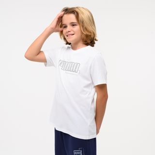 T-shirt de Educação Física em Algodão Criança Puma Estampado Branco - 152cm 11-12A