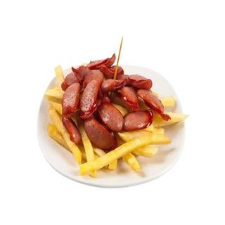 Salchipapa Con Carne Patatas + Frankfurt Pollo + Ternera Asada