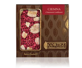 CZEKOLADA CIEMNA Z BANANAMI I MALINAMI 85G