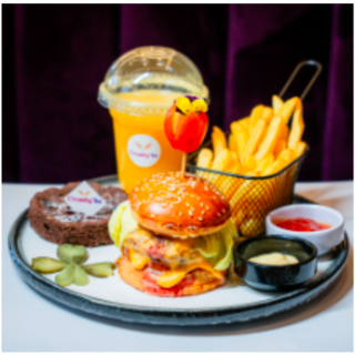  Mini burger + Jus + Dessert   