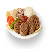 Portion of grilled meatballs