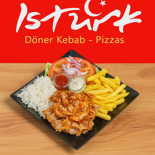 Sultán completo, arroz, patata y ensalada 