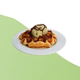 Waffle Gelado e Chantilly