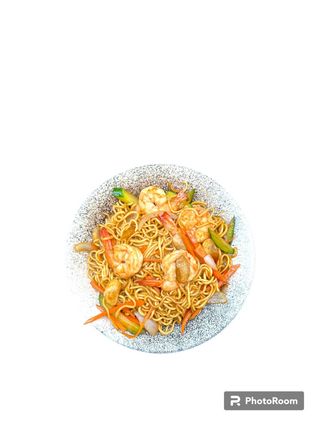 Yaki soba con gambas