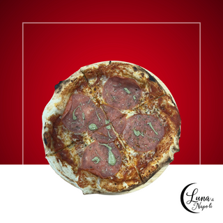 Pizza de mortadella e pistacchio