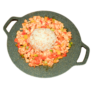 Обжаренная курица на сковороде