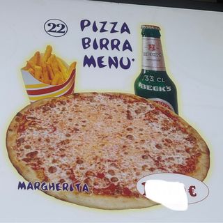 Menù con margherita e birra da33cl