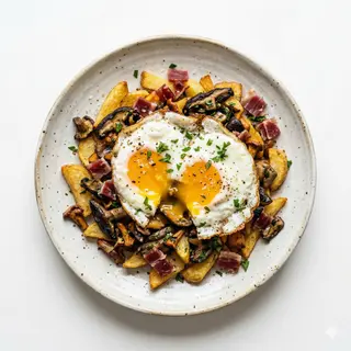 Huevos Rotos Con Setas