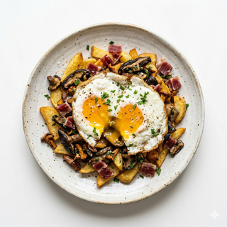 Huevos Rotos Con Setas