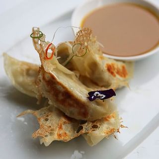 Jiaozi a la plancha de pollo y verduras 