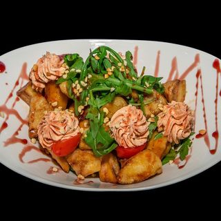 Хрустящие баклажаны с творожным сыром   