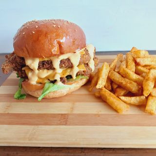 Double Crumb Chicken Burger with Fries