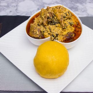 Eba & egusi soup combo