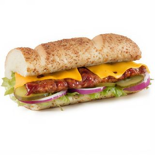 Panino con B.b.q ( hamburger di maiale)-15 cm.