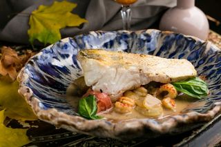 Судак з мідіями та овочевим соте (250г)