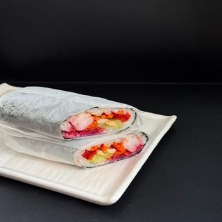 Onigirazu with shrimp