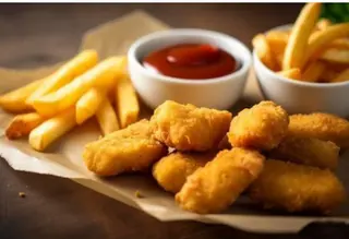 Crocchette di pollo e patatine