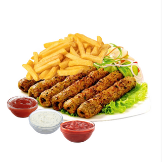 Seekh Kebab (3 Uds.) con pata fritas