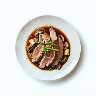 316.. Anatra con bambù e funghi