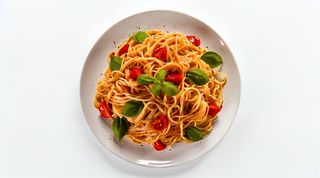 Spaghetti pomodorini e basilico