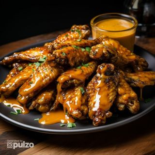 alitas con miel y mostaza con patata