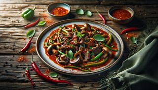 Vită picantă cu ciuperci