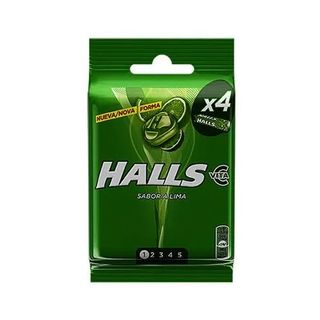 Caramelos Sabor Lima Halls 4 Paquetes de 32 Gr.