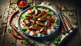 Ficăței picanți cu orez alb