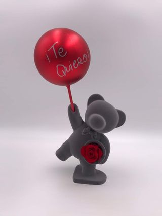 Osito De Terciopelo Con Rosa Preservada Y Nota Personalizada En El Glovo.