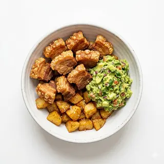 Torreznos Con Patatas Y Guacamole