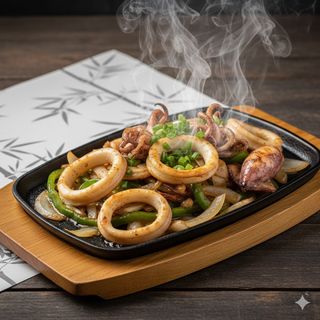 117 - Calamari alla piastra 铁板鱿鱼