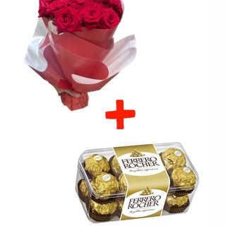 Bouquet 20 fleurs + Ferrero