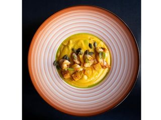 Крем-суп з гарбуза та креветками/Creamy pumpkin soup with shrimp (300g)