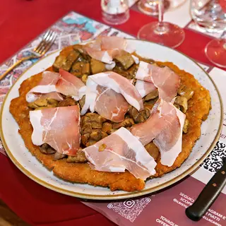 Con speck e funghi porcini