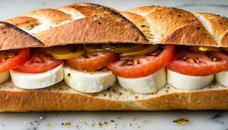 Panino crudo mozzarella e pomodoro